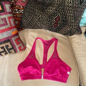 Hot pink lululemon athletica Women's Pink Sports Bra front clasp